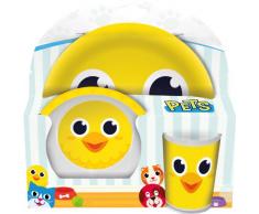 p:os handels gmbh POS 22957 – Juego de Desayuno de Pollito, 3 Piezas: Plato, Cuenco y Taza