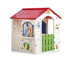 Chicos - Country Cottage Casita Infantil de Exterior, Color Beige con tejado Rojo (La Fábrica de Juguetes 89607)