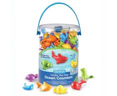 Learning Resources- Bajo el mar, Figuras Marinas, Juego de 72, Color (LER3341)