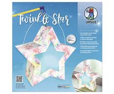 Ursus 18770008 - Twinkle Star Rainbow Batik, Set Completo para Hacer una Estrella Que Puede ser usada como Linterna o luz Decorativa, Incluye Instrucciones, Ideal para desfiles