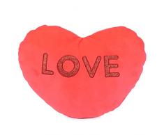 Famosa Softies - Peluche Hello Pillow Love Edition, Color Rojo, Cojín con Forma de corazón y Letras Love Bordadas, blandito y Suave, para Regalar San Valentín, Cumpleaños y Aniversario, (760022728)