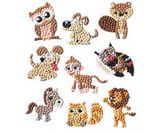 Pracht Creatives Hobby Diamond Painting Stickerset, diseño de animales salvajes, set de bricolaje para crear pegatinas con piedras brillantes, para niños a partir de 5 años