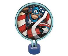 LEXIBOOK Vengadores-Lámpara de Neón, luz Nocturna para los niños Fans de los súper héroes de Marvel, Color Azul LTP100AV