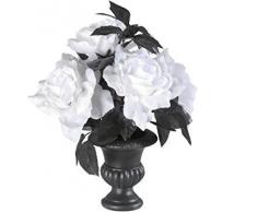 WIDMANN LIBROLANDIA 7869W Vaso con 6 Rose Bianche LUMINOSE CAMBIACOLORE