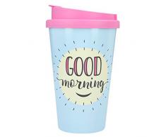 Depesche 2180.018 to-Go - Taza de plástico con texto en alemán, 350 ml, Good Morning, multicolor