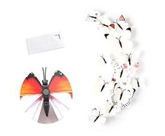3D rosa brillante, mariposa simulada, decoración de habitaciones, mariposas, pegatinas para habitación de boda, adhesivo magnético de una sola capa, color blanco