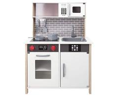 WOOMAX 49026 - Cocina juguete de madera con luz y sonidos, con accesorios y utensilios de cocina, para niños desde 3 años