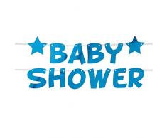 Neviti 775523 Little Star - Guirnalda de banderines para baby shower (250 x 16,5 cm), color azul