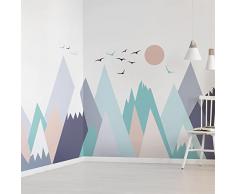 Akacha - Adhesivo decorativo para pared infantil (60 x 90 cm), diseño escandinavo