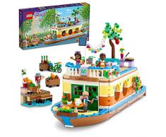 LEGO 41702 Friends Casa Flotante Fluvial, Barco de Juguete con Cocina, 4 Mini Muñecas, Gatito y Bicicleta, Regalos Originales Niñas y Niños 7 Años