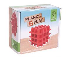 New Classic Toys- Tablones de Madera, 45 Pieces - Red (P2CRD45)