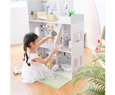 Olivias Little World Grande Casa de Muñecas de Madera con 3 Niveles con Jardín para Niños y 16 Accesorios y Muebles para Muñecas de 30 cm