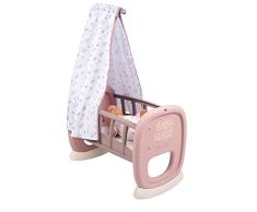 Smoby- Baby Nurse Cuna mecedora con dosel Para Muñecos de hasta 42cm. (7600220373)