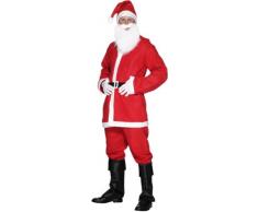 Smiffys-20841L Santa Disfraz de Papá Noel, con Chaqueta, pantalón, Barba, Gorro y cinturón, Color Rojo, L-Tamaño 42-44 (20841L)