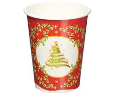 GiviItalia 62904 - Vasos (10 unidades, 250 cc) Árbol de Navidad, multicolor