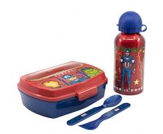 Set de botella de aluminio de 400 ml y fiambrera con cubiertos de Los Vengadores - Marvel