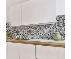 Panel protector antisalpicaduras cocina adhesivo de pared baldosas mosaico tortola 180 x 60 cm 100% made in Italy con tinta no tÃ²xica, ignÃ¬fuga y resistente al agua