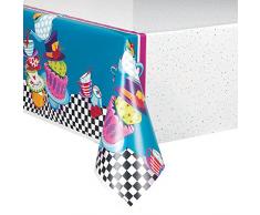 Mantel de Plástico - 2,13 m x 1,37 m - Fiesta del Té del Sombrerero Loco