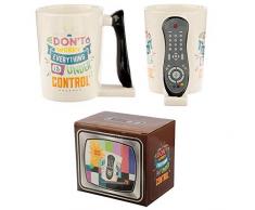 Puckator SMUG175 - Taza con mando a distancia y asa 3D Under Control (100% cerámica, en caja de regalo), color blanco