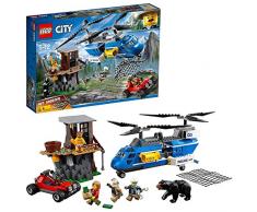 LEGO City Police - Montaña: Arresto, Set de Construcción de Juguete de Policía con Helicóptero, Coche, Minifiguras y Muñeco de Oso (60173)