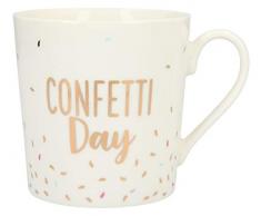 Depesche 5909.021 - Taza de porcelana con asa, 300 ml, con texto Confetti Day, multicolor