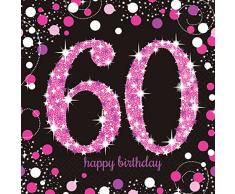 Amscan – 9900619 33 cm celebración 60th servilletas de papel