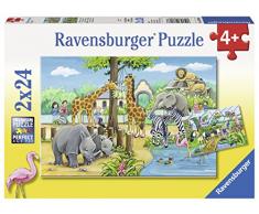 Ravensburger - Puzzle 2 x 24, Bienvenidos al Zoo (07806)