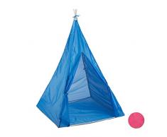 Relaxdays Tipi Niños con Suelo para Interior y Exterior, Tienda Campaña, Poliéster, Azul, 100 x 100 cm, color (10025738_45)