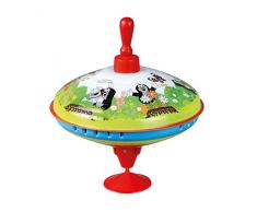 Lena tin toys 52249 - Peonza circular Ø19 cm The Little Mole, peonza metálica, columpio de chapa, peonza clásica, peonza de chapa con punta, peonza de juguete para niños de 18 meses o más