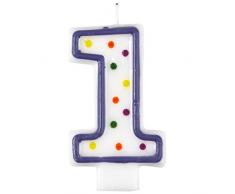 Vela de cumpleaños número 1, diseño con lunares, 7,5 cm, de Amscan (9900775)