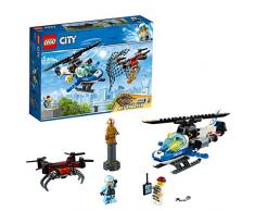 LEGO City - Police Policía Aérea: A la Caza del Dron, Set Creativo de construcción y Aventuras con dron de Juguete y minifigura Dorada (60207)