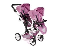 Bayer Chic 2000 - Cochecito de muñecas Linus Duo, para niños de 4 a 8 años, Pantalones Vaqueros Rosa, 690-62