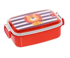 Sigikid- Caja para Pan León OnTour Mädchen und Jungen Fiambrera, Recomendado a Partir de 2 años, Color Rojo, única (25089)