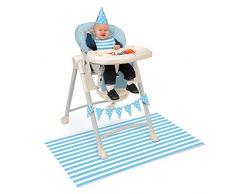 Unique Party - Kit de Decoración de Silla Alta - Color Azul - Conjunto de 4 (63426)