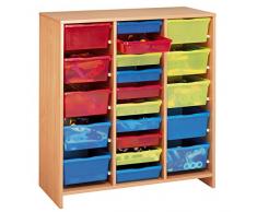 Nathan nathan372474 Madera de melamina Alto Unidad con bandejas de 20 Multicolor