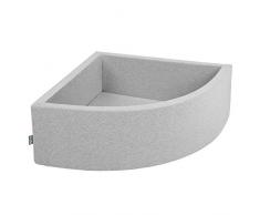 KiddyMoon 90X30/SIN Bolas Piscina De Bolas ∅ 7Cm para Ninos Cuarto Angular Hecha En La UE, Grisclr:Gris/Blanco/Turquesa