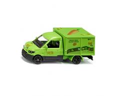 siku 1941, Camioneta de reparto Streetscooter BIO, Modelo de juguete, 1:50, Metal/Plástico, Verde, Apertura portón posterior, Incluye hoja de pegatinas y alimentos de cartón