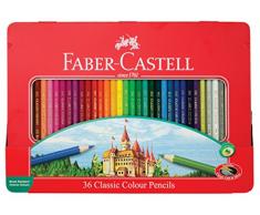 Faber-Castell 115888 - Estuche de metal con 48 lápices de colores, 2 ecolápices de grafito, goma de borrar y afilalápices, multicolor
