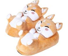 corimori Akito el Perro Shiba Inu Zapatillas De Casa Niños Talla Única 25-33,5, Color Beis (1847)