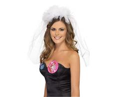 SmiffyS 26836 Velo De Despedida De Soltera En Diadema, Blanco, Tamaño Único , color/modelo surtido