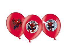 Amscan 999241-6 globos de látex de Spiderman, diámetro de 27,5 cm, decoración de superhéroes, cumpleaños, fiesta temática