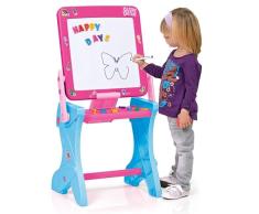 MOLTO | Pupitre Infantil con Pizarra Magnética 3 en 1 | Pizarra Dibujo Infantil | Pizarra Infantil con Accesorios | Juguetes Educativos para Niños | Niños a Partir de 36 Meses | Color Rosa