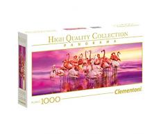 Clementoni-39427 Puzzle 1000 Piezas Panorama Flamingo Dance (39427.2)