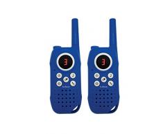 LEXIBOOK- Par de walkie talkies, Rango 5 kms, Sonido Digital, función Squelch y Linterna, Pinza para cinturón, Color Azul (TW42)