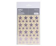 APLI - Bolsa de pegatinas estrella holográficas, color rosa 3 hojas