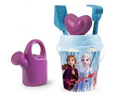 Simba- Cubo de Playa Frozen II con regadera, Pala, rastrillo, Molde y tamiz, 17 cm (862114)