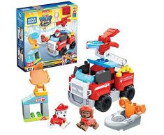 MEGA Bloks La Patrulla Canina Camión de bomberos de Marshall Bloques de construcción con personajes, juguete para niños y niñas +1 año (Mattel GYJ01)