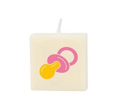 PD-Party Vela Baby Girl De Cera 2 X 4 cm, Color Blanco/Rosa