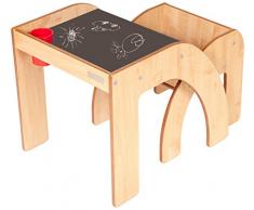 Little Helper TC/fsmh01 - de 5 g - Diseño de Inspirada Fun Station Solo Chalky Juego de Mesa, Escritorio y Silla Infantil con portalápices, Natural/Schwartz