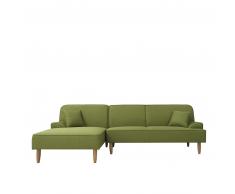 Sofá Alpino Green con chaise longue a la derecha
